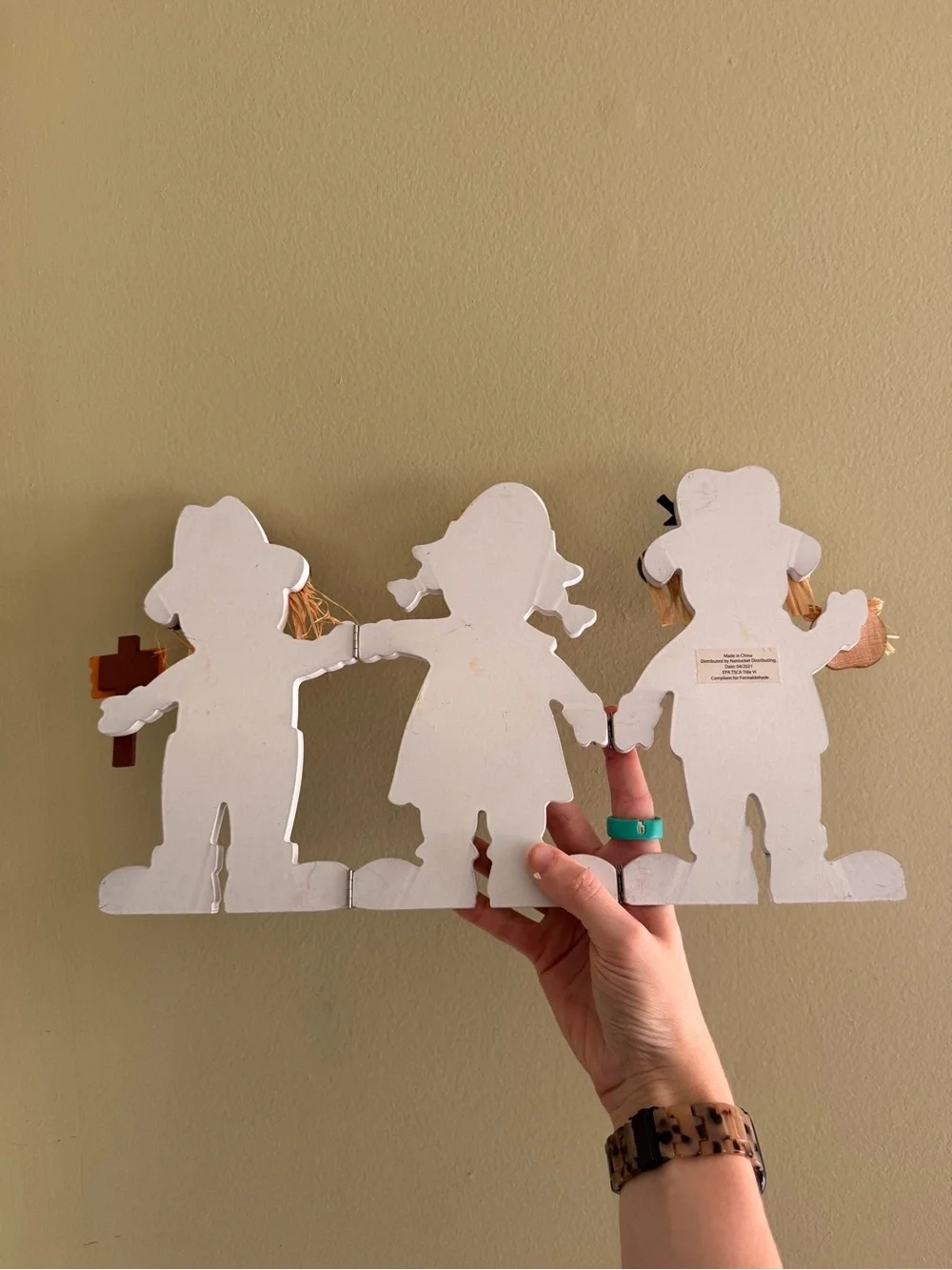 Festive Fall Scarecrow Trio Wall Decor - Orange, Green, White